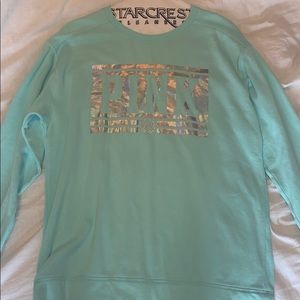Turquoise PINK crewneck sweatshirt.